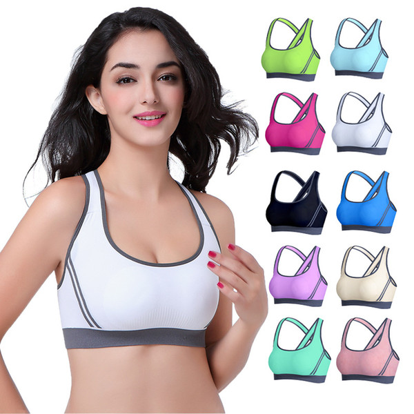 Multicolors ! Women Padded Top Athletic Vest Gym Fitness Sports Bra Tops Stretch Cotton Seamless popular Yoga Outfits