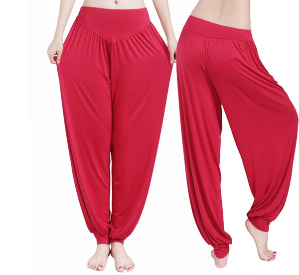 New authentic yoga pants sports women cuff modal dance pants Yoga lady Taiji wide leg pants