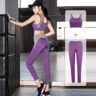 Yoga clothing suit 2019new fitness clothing shockproof sports bra tights sportswear women Sports Bra + Sports Pants 2Piece