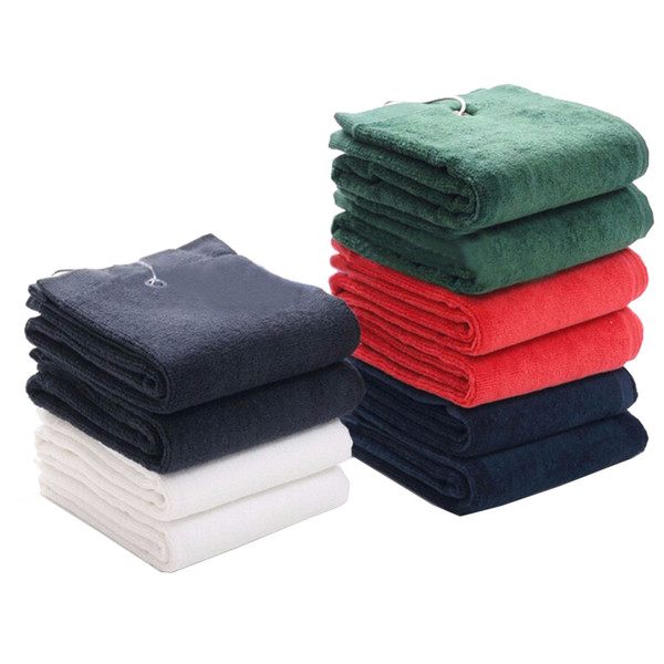 Golf Towel 1pcs 100% Cotton Size 40X60cm with metal hook washcloth Golf accessories free shipping