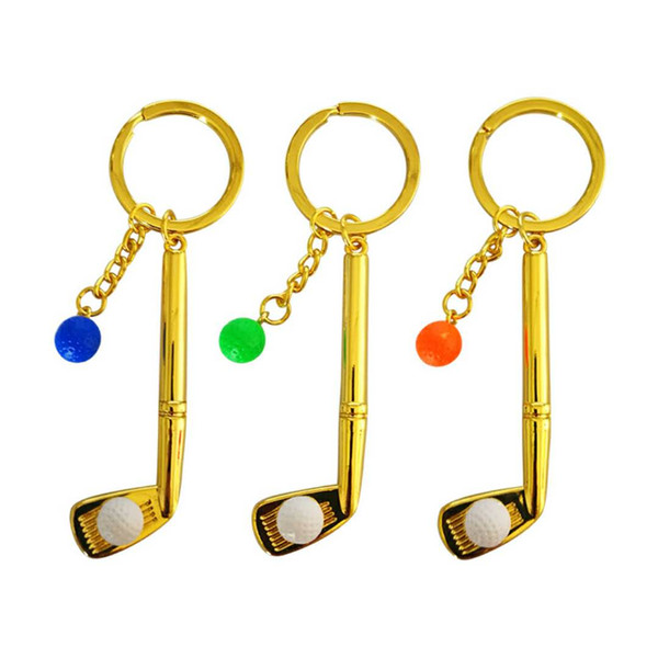 Golf Clubs Metal Keychain Mini Golf Putter-Shaped Pendant Key Ring Sport Novelty Sports Keyrings Gifts free shipping