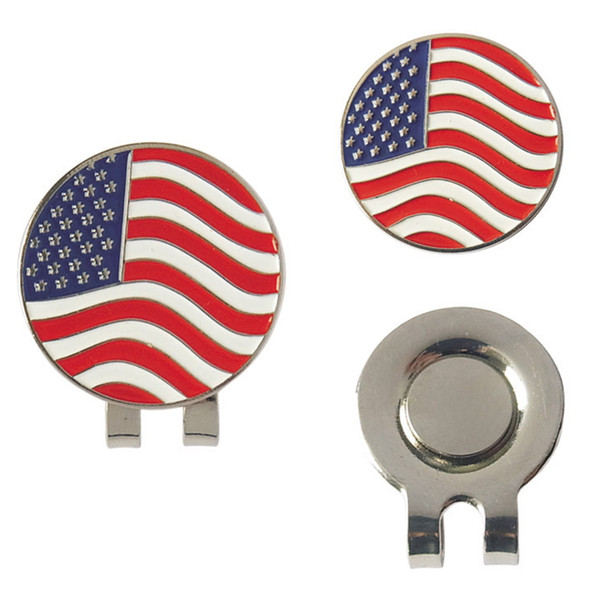 Golf hat Clip New Flag of the States United Golf Ball Marker Alloy Professional Wholesale golf Fans supplies