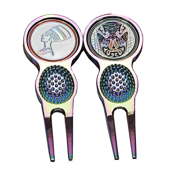 NEW Dazzle color GOLF Golf Divot Tool Repair Fork whith marker Golf Accessories free shipping