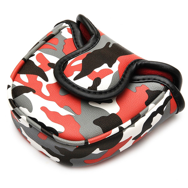 New Mallet Golf Putter Headcover With Magnetic Closure Waterproof PU Camouflage Golf Putter Head Cover