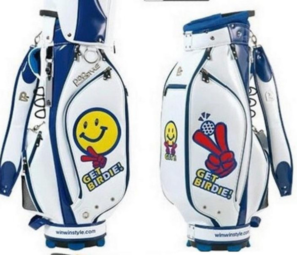 clean up stock mz Smiling face golf bag 2018 limited sale brand golf bag pu leather original golf ball bag women for club waterproof