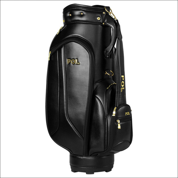 The newest MEN fashion BRAND professional black golf bag limit sale golf ball bag free shipping stand pu leather club bag golf cart bag