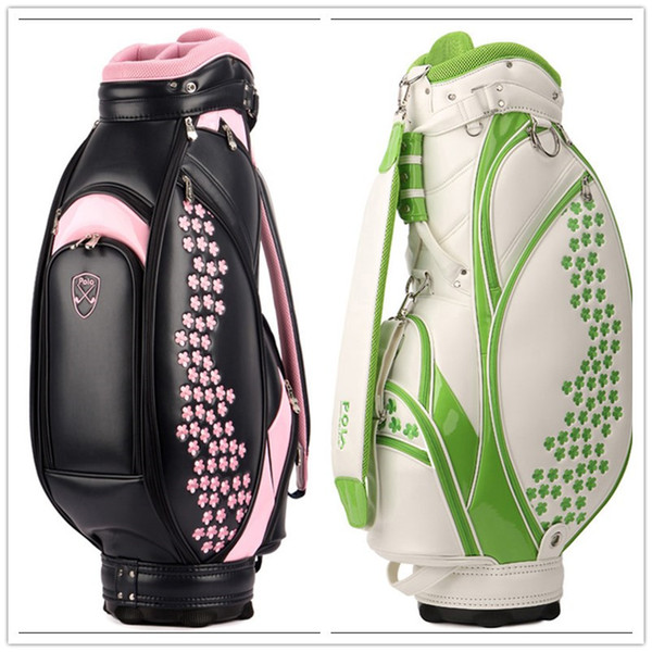 The newest women BRAND professional black grenn golf bag limit sale golf ball bag free shipping stand pu leather club bag golf cart bag