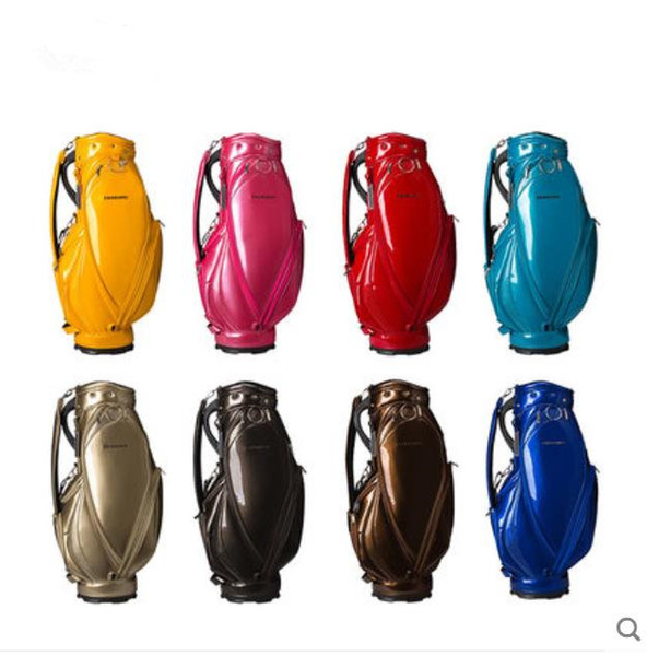 the Newest mirror Brand golf bag solid color men women 8 colors optional golf ball bag pu leather club bags