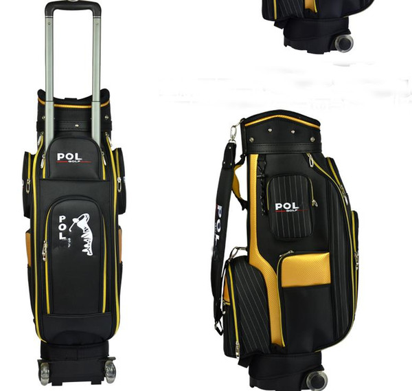 The newest women MEN fashion BRAND pull rod golf bag limit sale golf ball bag free shipping stand pu club bag rod golf cart bag