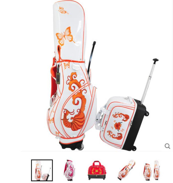 2019 new women golf bag clothes bags Tie rod golf club bag waterproof pu leather golf equipments ems free shipping