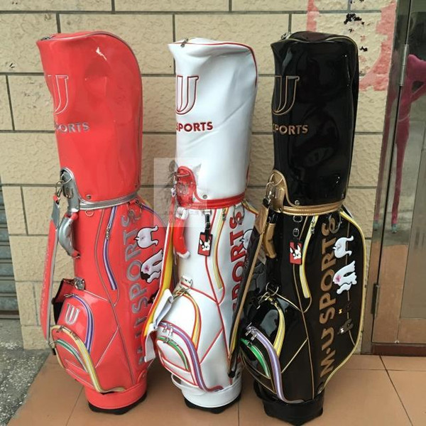 the newest 2016 sale new m.u golf female ball bags red black white wholesale girl m-u golf bags fashion brand golf bag free shipping