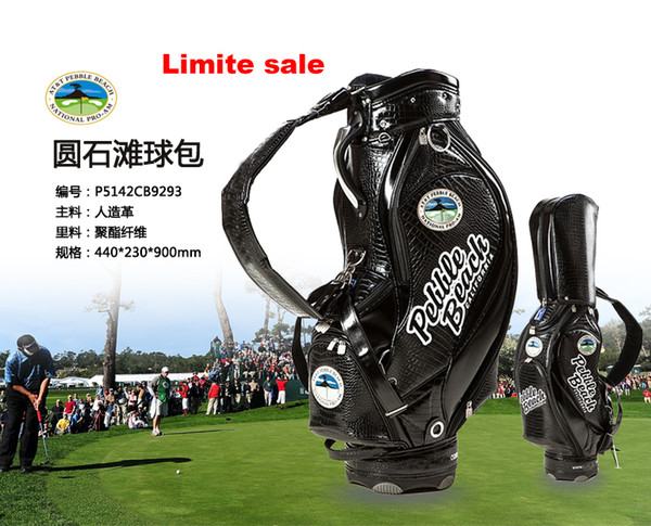 The newest MEN fashion Pebble Beach golf bag Limit sale male golf ball bag free shipping stand pu club bag golf cart bag