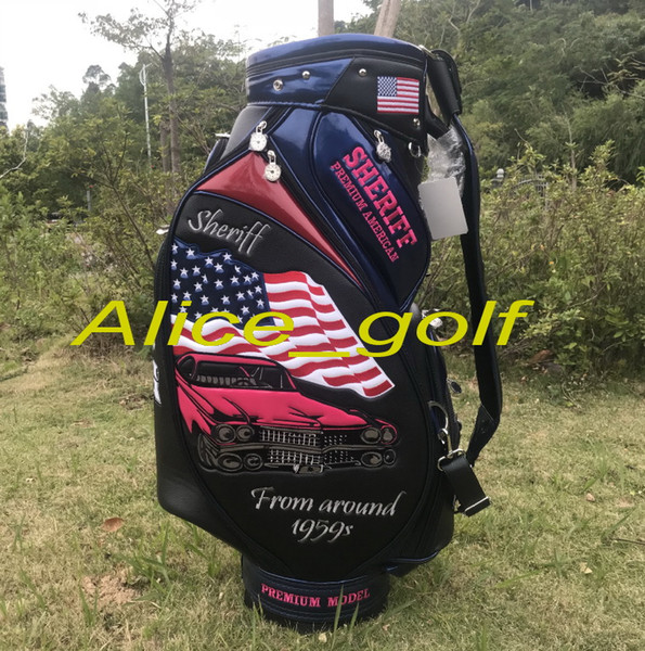 original golf bag SHERIFF USA flag Premium American bag black colors golf clubs bag