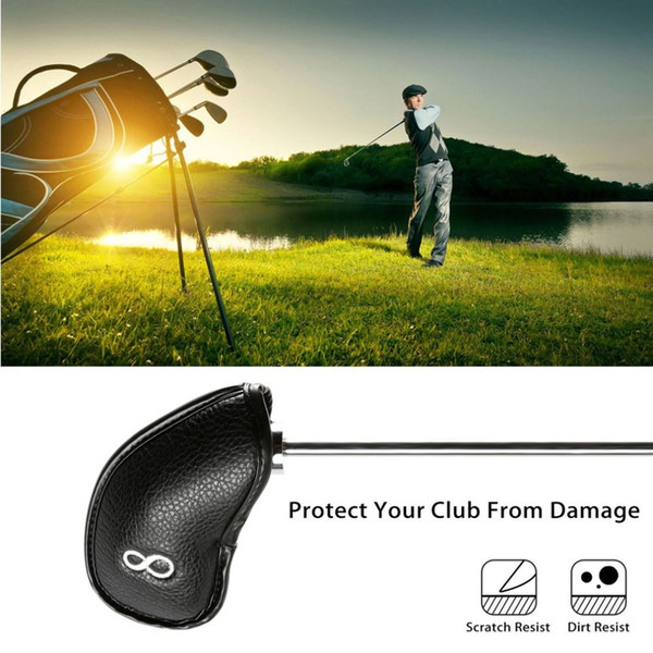 12Pcs Golf Iron Head Covers Iron Putter Protective Black Window Golf Club Iron Head Protector Golf Accessories