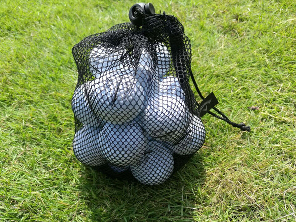 14*20cm Black Nylon Mesh Nets Golf Ball Bag Pouch Golf Table Tennis 15 Balls Carrying Holder Storage Bag String Closure