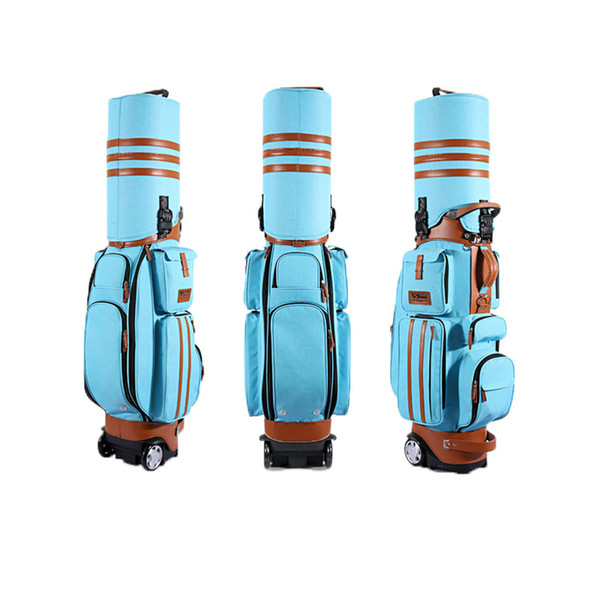 Authentic Pgm Multifunctional Golf Standard Ball Bag Capacity Cover Cart Caddy Viation Bag With Wheels Golf Club D0088