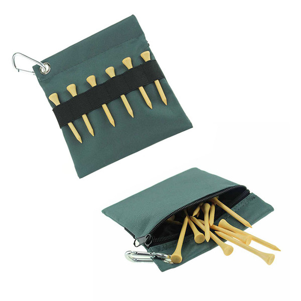 GOLF tees bag Natural wooden golf tees wooden 75pcs with a Nylon bag holder and a case