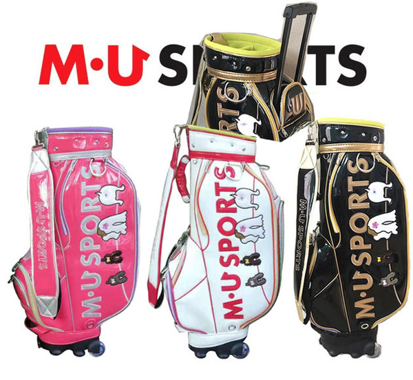 Free Fast Shipping Womens Ladies Girls Golf Bag New Model M-U Sports Cart Bag With Wheels & Pull Rod 3 Colors Available