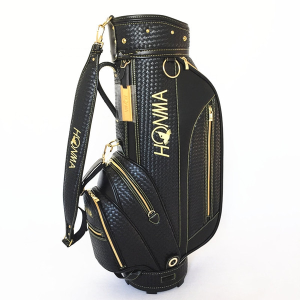black HONMA Golf Bag men Golf Caddy Bag high grade PU Leather Golf Staff Bag