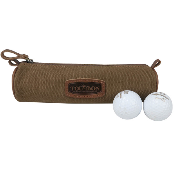 Tourbon Golf Shag Bag Ball Storage Cooler 5 Balls Tool Accessory Holder Pouch Brown