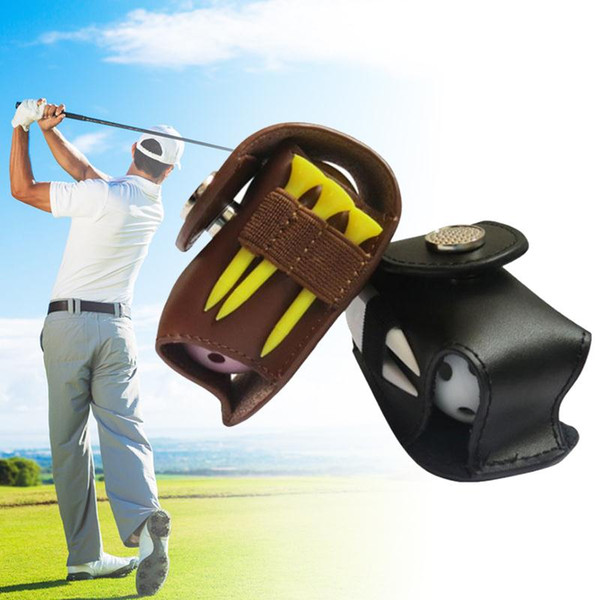 Mini Portable Faux Leather Small Golf Ball Bag Holder Pouch Golfer Waist Pack Bag Aid Tool Golf Accessories