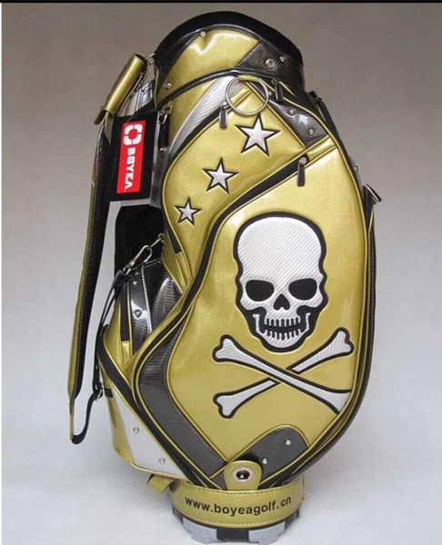 limite sale fashion skull golf bag pu leather golf cart bag men band ball bags
