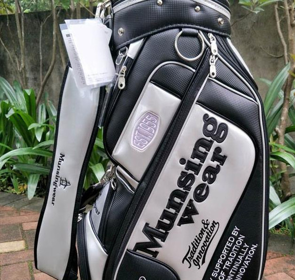 happy year fashion men penguin golf bags pu leather golf cart bag sports stand ball bag free shipping