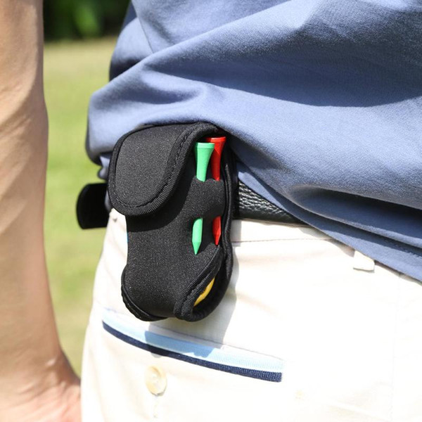 Mini Portable Golf Ball Holder Bag SBR Neoprene Waist Pack with 4 Tees 2 Golf Balls Aid Tool Storage Bag Accessories