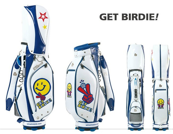 High Quality WinWin Women Golf bag with Thumb lovely smiling face Ladies golf cart Fashion Golf staff bag unisex white blue pink