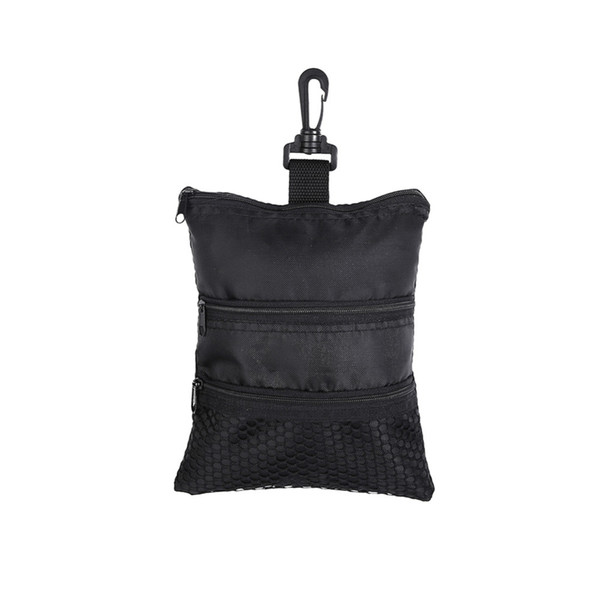 Mini Portable Golf Ball Bag Multi-Pocket Black Zipper Handbag Bag Golf Accessories