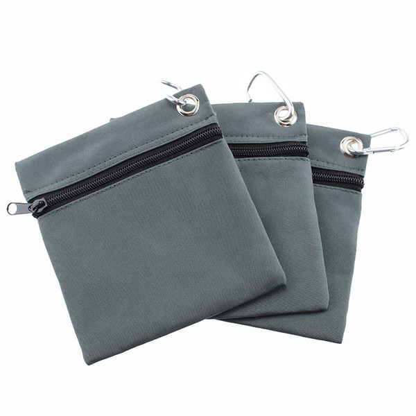 Free Send Golf Tee 80*80mm Golf Nylon Storage bag holder Ball Bags With Zipper and Hook Accessories