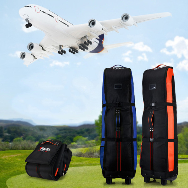 Wholesale- Drop Shipping Golf Aviation Bag Double Layer Airplane Travelling Golf Bag with Pulley Durable Thicken Consignment Packages