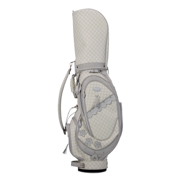 Wholesale- 031720 New lady flowers high-grade PU nylon standard golf bag natural anti-skid rubber widening breathable shoulder strap