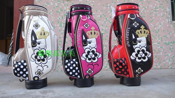 Wholesale-Hot sale New women Golf staff bags SPORTS High quality PU Golf bag with 3 colors 9.5 inches Golf equipment Free shipping