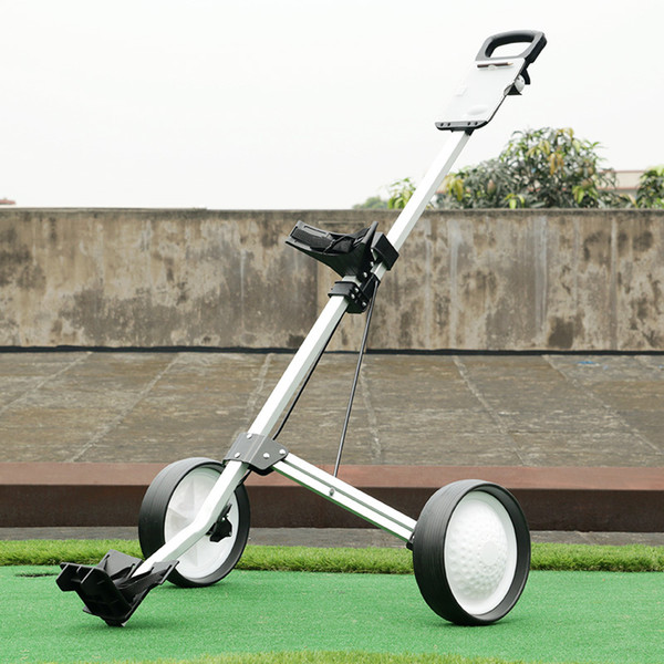 brand PGM. Founders Club Quick Easily Fold Wheel Golf Push Pull Cart Trolley, White, Easy folding, portable, sturdy and durable