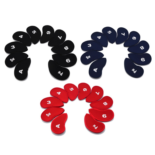 10Pcs/set Golf Head Covers Club Iron Putter Cover Protector Neoprene Headcovers
