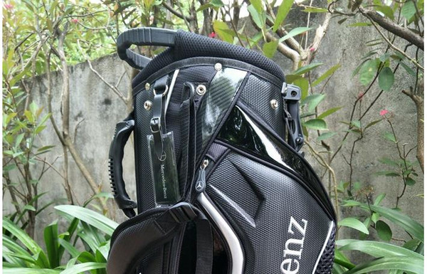 2017 the lastest fashion golf bag men pu leather golf club bag brand buy stand cart bag free send putter headcover