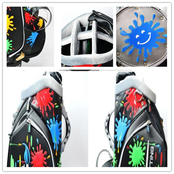 2018 new arrive brand paint golf bag limite sale high quality women men waterproof pu leather standard ball bag free send putter headcovers