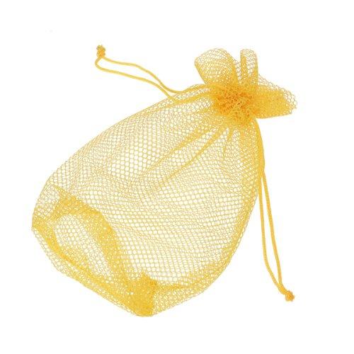 2pcs Nylon Mesh Nets Pouch Golf Table Tennis Ball Bag Holder 30 Balls Hold Yellow