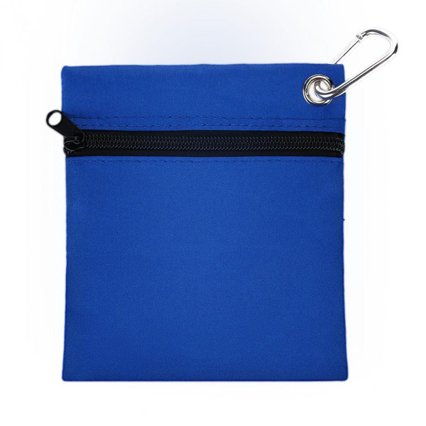 Zippered Golf Tee Ball Bag 16*14cm Nylon Storage Bag Holder with Carabiner Golfing Accessories