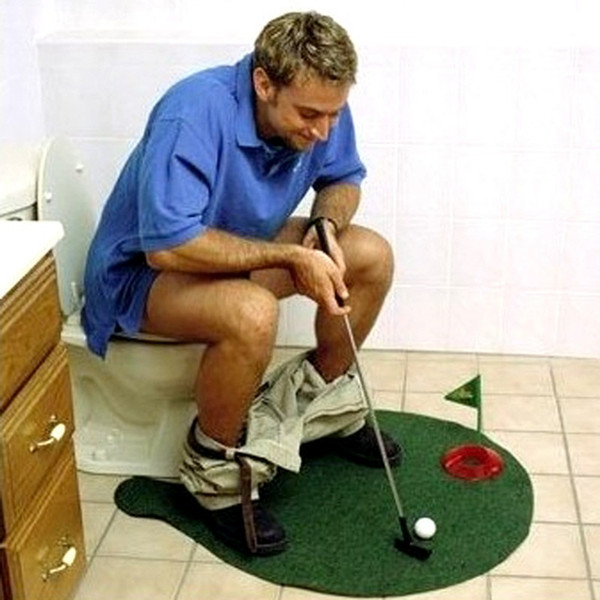 Sports Toys Toilet Bathroom Mini Suit Golf Toy Putting Green Novelty Funny Game For People Entertainment Recreation 9 8kk H
