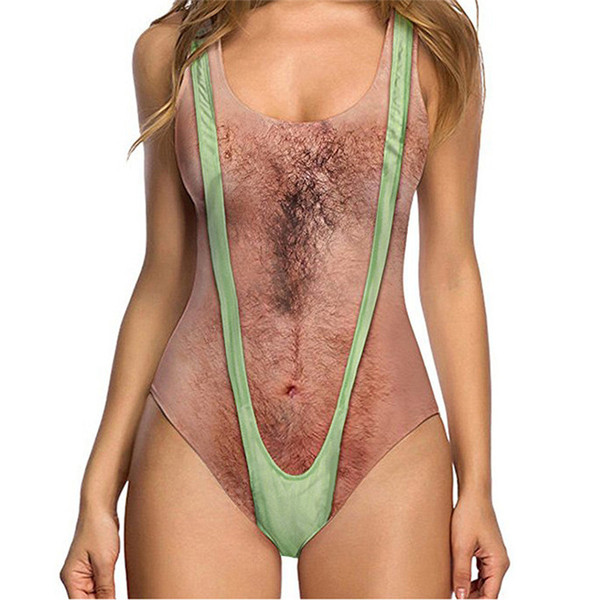 Women Sexy High Cut One Piece Swimsuit Funny Bathing Suit Monokini Swimwear Golf Balls Z0515