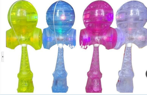 2016 Professional!Sell 200 pieces of Size: 18.5 cm be hilarious Japanese Traditional LED flash Game Toy Kendama