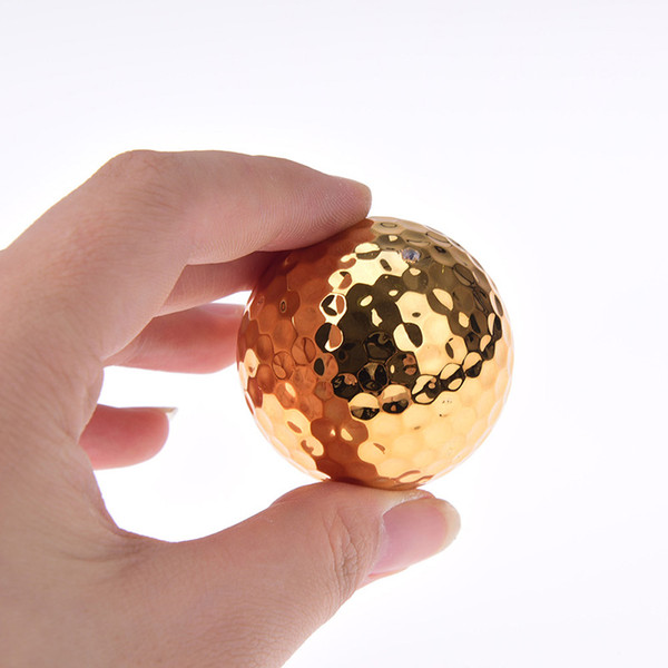 1Pc Plated Golf Ball Fancy Match Opening Goal Best Gift Durable Construction For Sporting Events Dia About 42.7mm