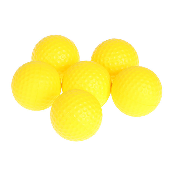 6pcs Golf PU Ball Interior Beginner Training Softball Yellow Round Golf Practice Training Sports Ball Golf Balls New