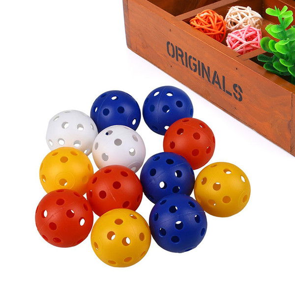 50Pcs Plastic Whiffle Airflow Hollow Golf Practice Training Perforated Balls