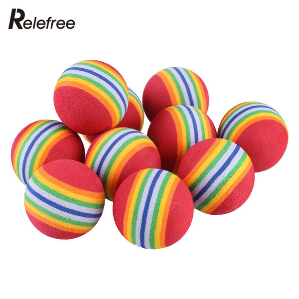 Wholesale- 10Pcs Rainbow EVA Foam Sponge Golf Tennis Ball Swing Practice Training Aid