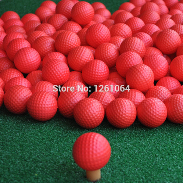 2017 New Brand Free Shipping 50 pcs/bag Red Indoor Outdoor Training Practice Golf Sports Elastic PU Foam Balls