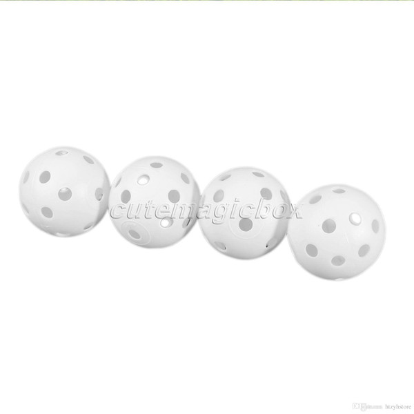 Wholesale- White 100Pcs/Pack Plastic Whiffle Airflow Hollow Golf Balls Practice Golf Balls Training Sports Golf Accessories Aids Tool Clubs