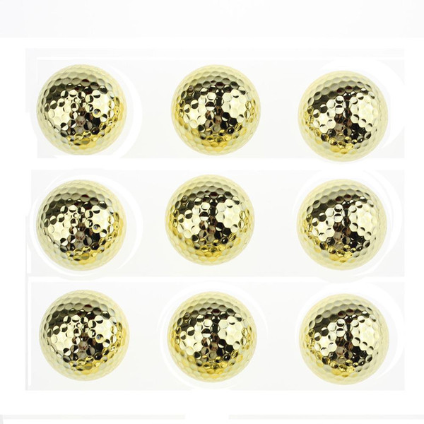 6PCS Two Layer Golden Golf Balls Golf Practice Balls Traning Two Piece as gift